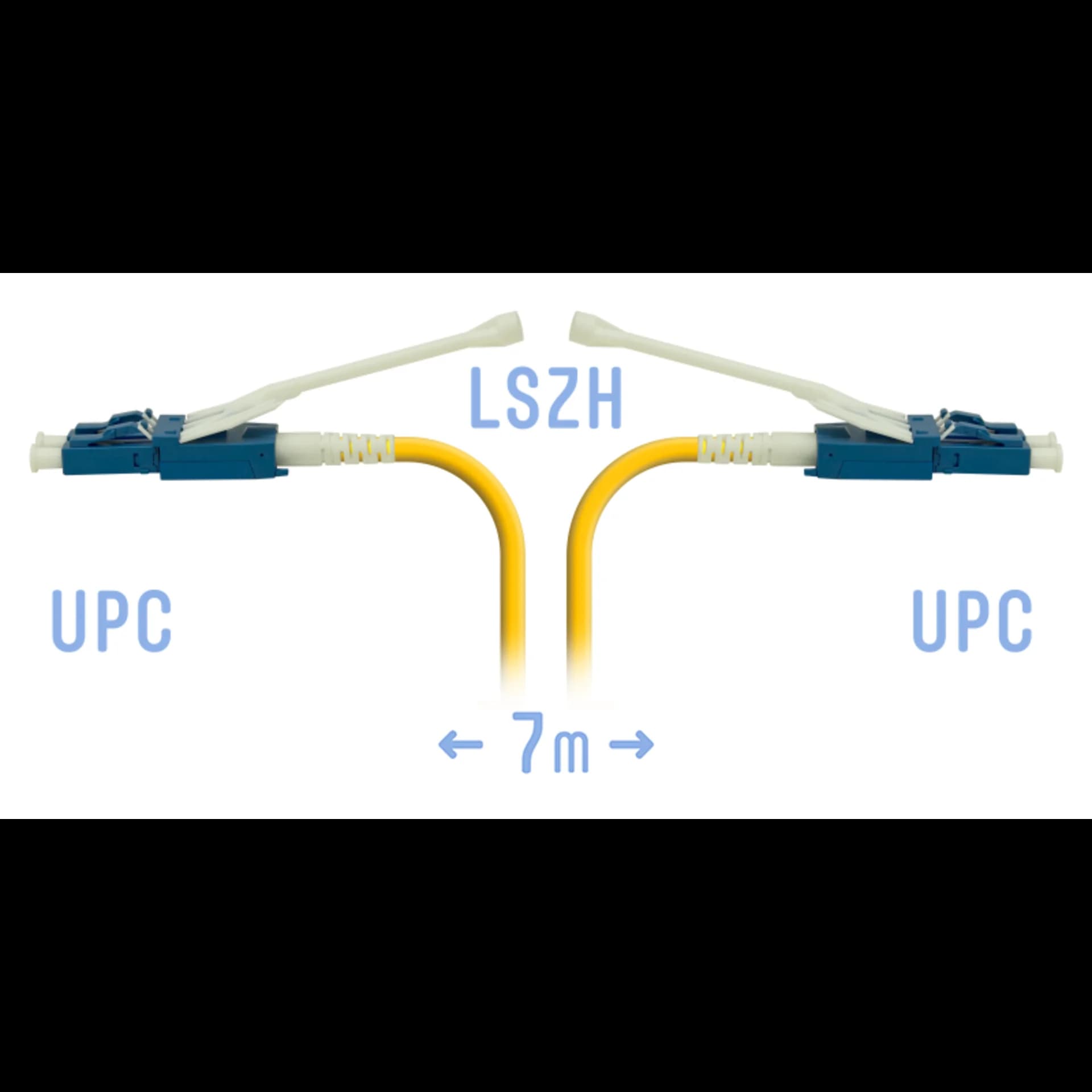 Патчкорд оптический LC/UPC SM Duplex (HD) 7 метров, волокно G.657.A1