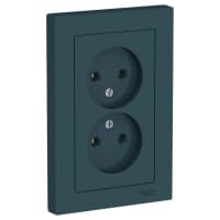 Розетка 2-м СП AtlasDesign 16А IP20 без заземл. в сборе изумруд SE ATN000820 - фото 1