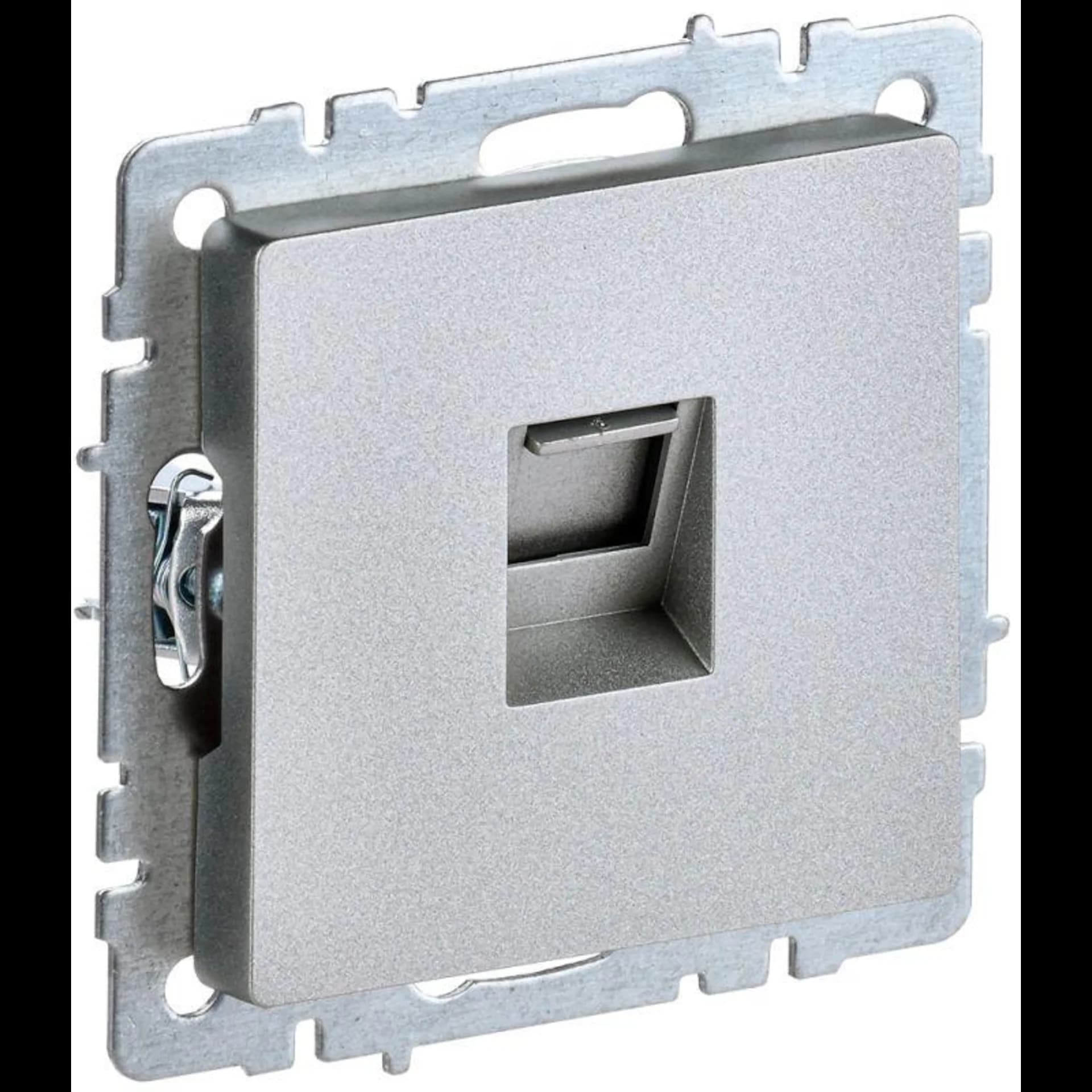 Розетка компьютерная СП RJ45 кат.5E BRITE РК10-БрА алюм. IEK BR-K10-1-K47