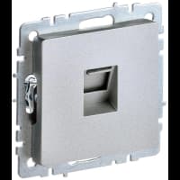 Розетка компьютерная СП RJ45 кат.5E BRITE РК10-БрА алюм. IEK BR-K10-1-K47 - фото 1