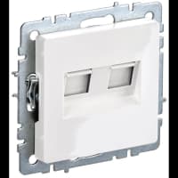 Розетка компьютерная двойная СП RJ45 кат.5E BRITE РК10-2-БрБ бел. IEK BR-K20-1-K01 - фото 2