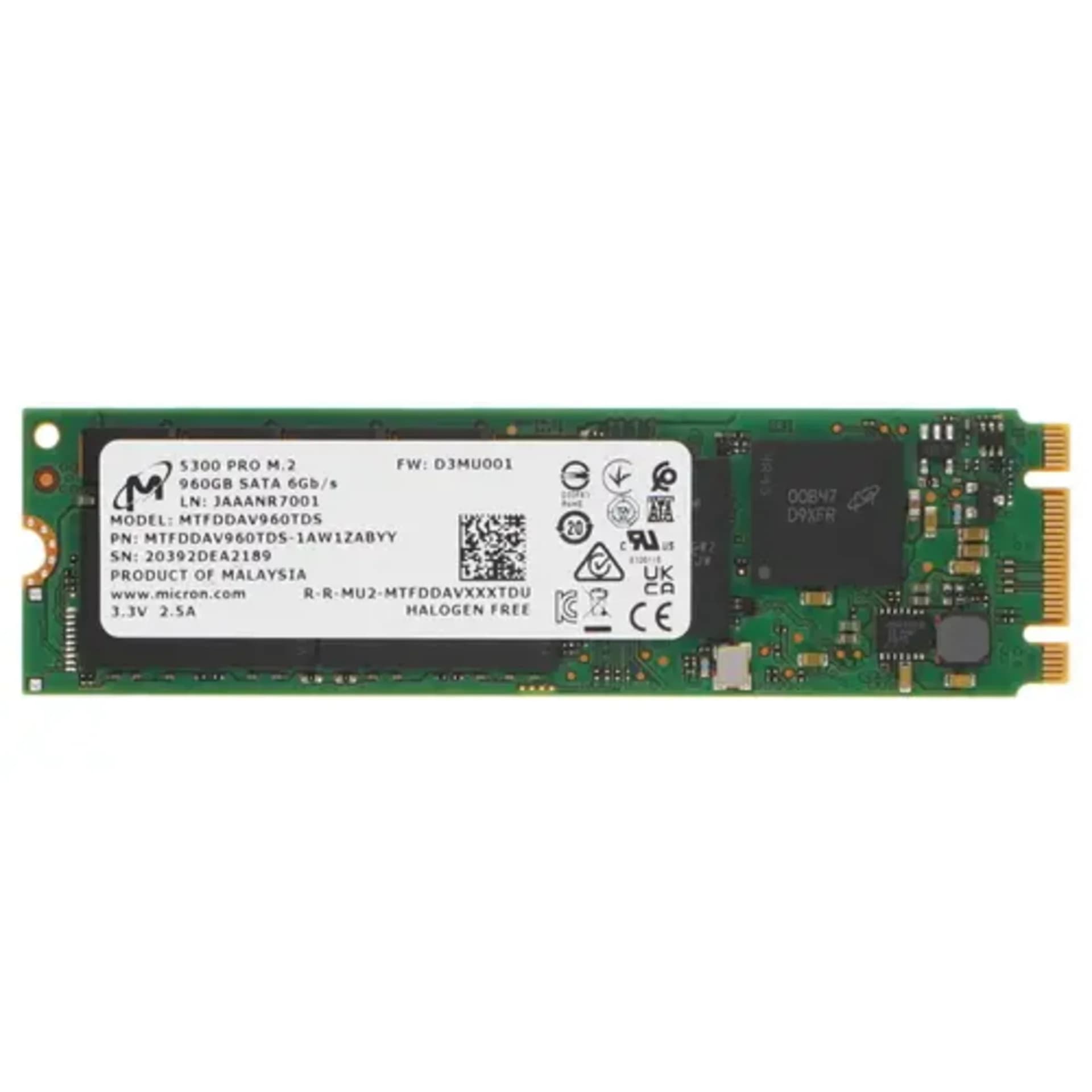 Накопитель SSD 960GB Micron 5300 Pro (MTFDDAV960TDS) OEM