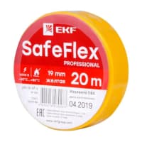 Изолента ПВХ 19мм (рул.20м) желт. SafeFlex EKF plc-iz-sf-y - фото 2