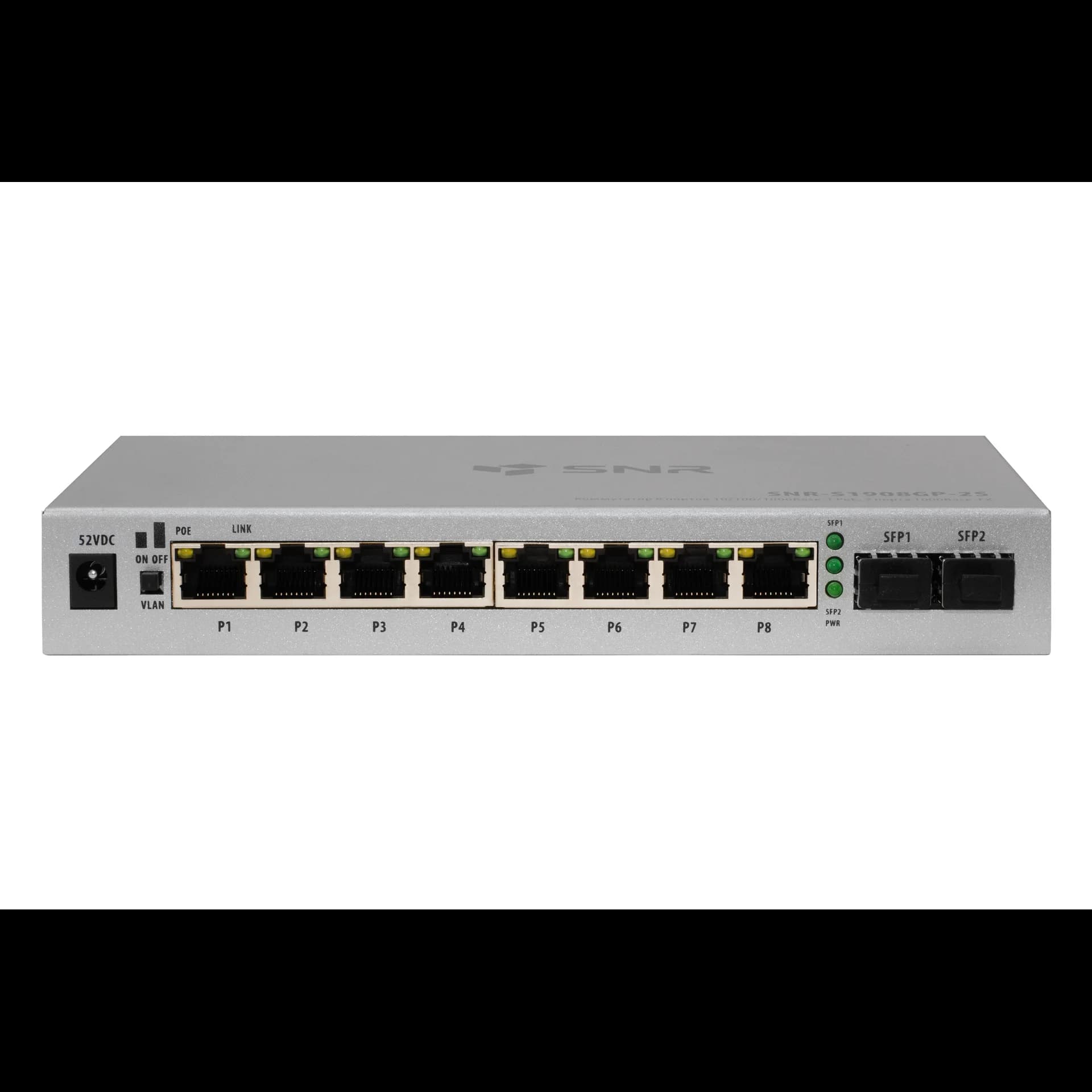 Коммутатор SNR SNR-S1908GP-2S (L2) 8x1Гбит/с 2SFP 8PoE 120W неуправляемый