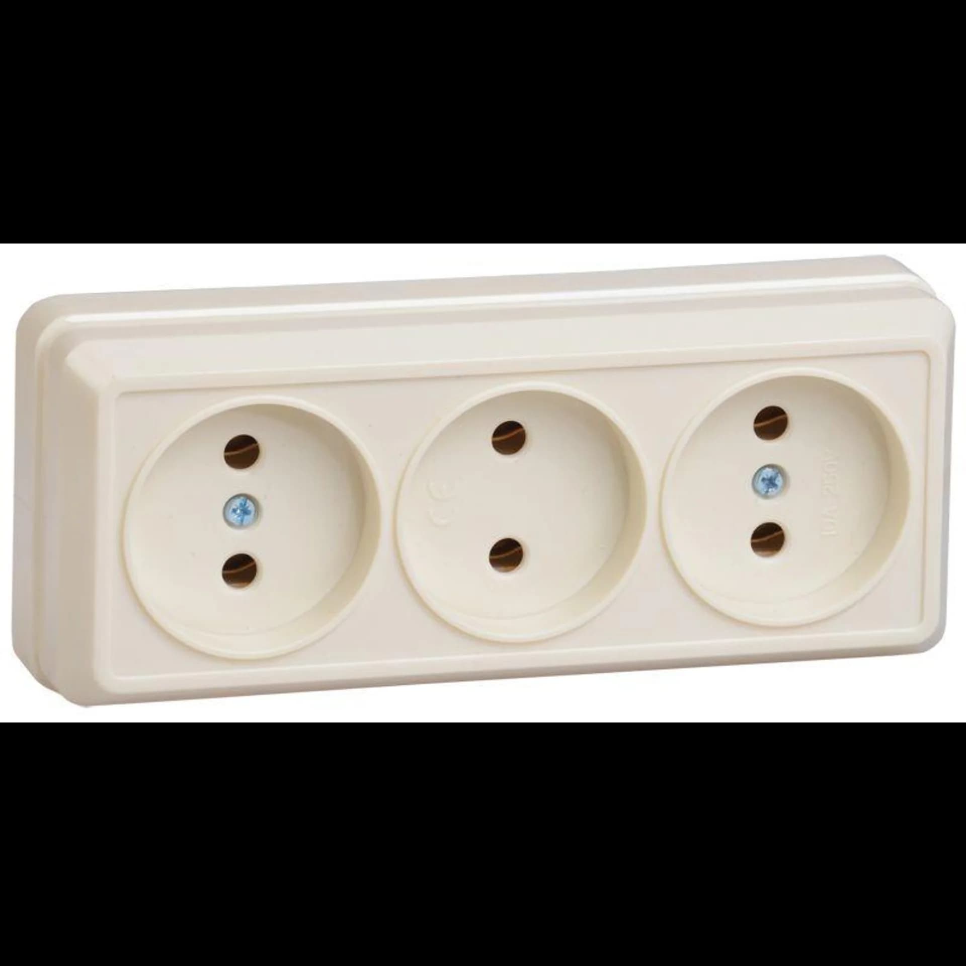 Розетка 3-м ОП Октава 10А IP20 без заземл. крем. IEK ERO30-K33-10-DC