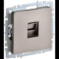 Розетка компьютерная СП RJ45 кат.5E BRITE РК10-БрШ шампань IEK BR-K10-1-K37 - фото 2