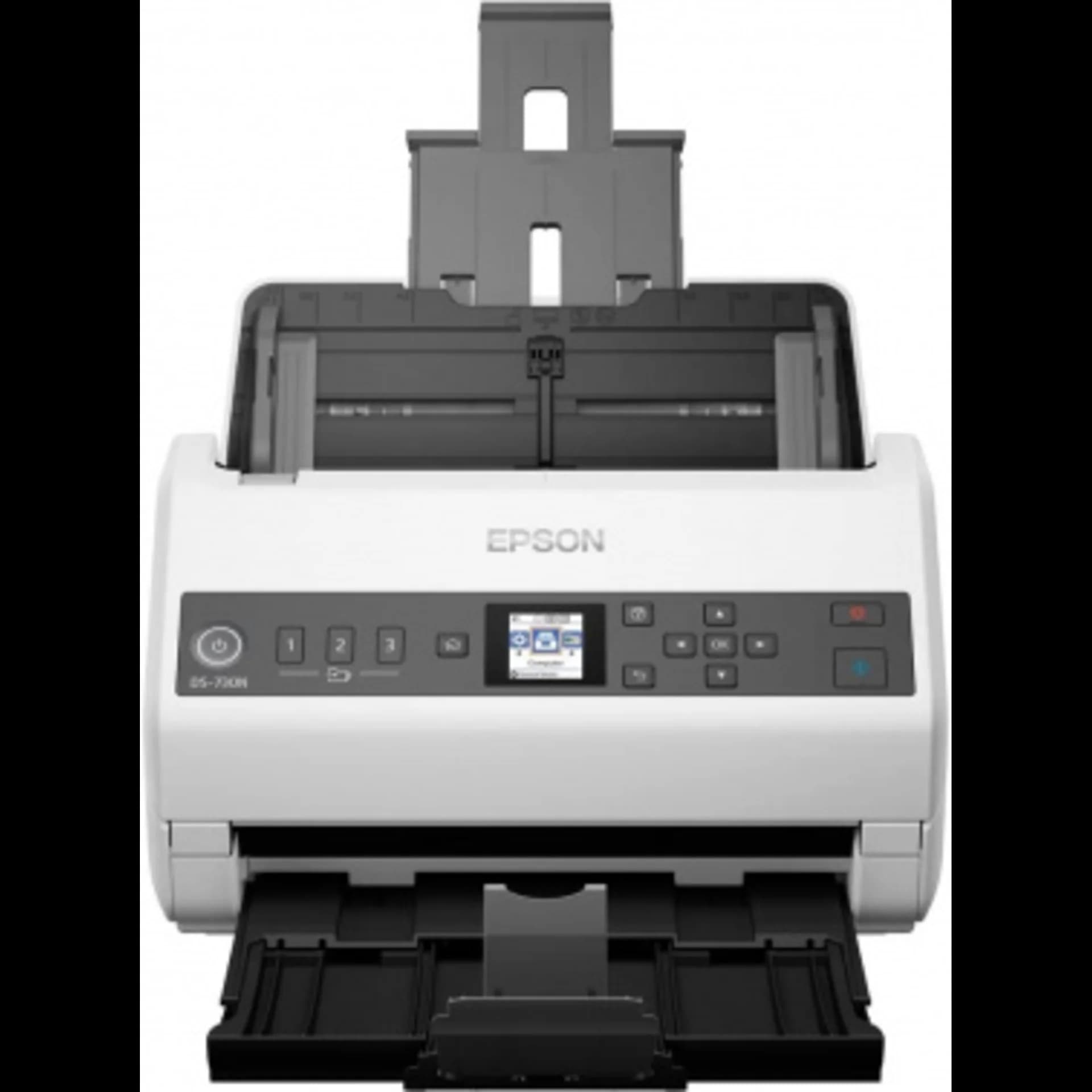 Сканер планшетный/протяжный Epson WorkForce DS-730N (B11B259401/B11B259502) A4 белый