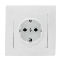 Розетка 1-м СП Валенсия 16А IP20 с заземл. защ. шторки бел. PROxima EKF EWR16-028-10 - фото 2