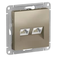 Розетка компьютерная 2-м AtlasDesign RJ45 кат.5E механизм шампань SE ATN000585 - фото 2