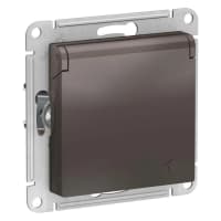 Розетка с/з, со шторками, с крышкой, 16А, механизм ATN000646 Schneider Electric Мокко - фото 1