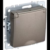 Розетка BRITE РСбш10-3-44-БрШ 16А IP44 с заземл. защ. шторки с крышкой шампань IEK BR-R16-16-44-K37 - фото 1
