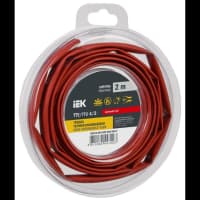 Трубка термоусадочная ТТУ нг-LS 4/2 красн. (уп.2м) IEK UDR12-004-002-002-K04-T - фото 1