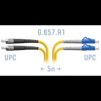 Патчкорд оптический LC/UPC-FC/UPC SM G.657.A1 Duplex 5 метров - фото 2
