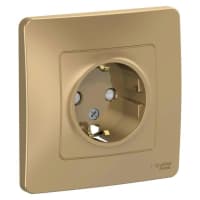 Systeme Electric Blanca внутр Титан Розетка с/з со шторками, 16А, 250В - фото 1