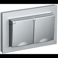 Розетка 2-м СП BRITE РСбш12-3-44-БрА 16А в сборе IP44 с крышкой алюм. IEK BR-R26-16-44-K47-F - фото 2