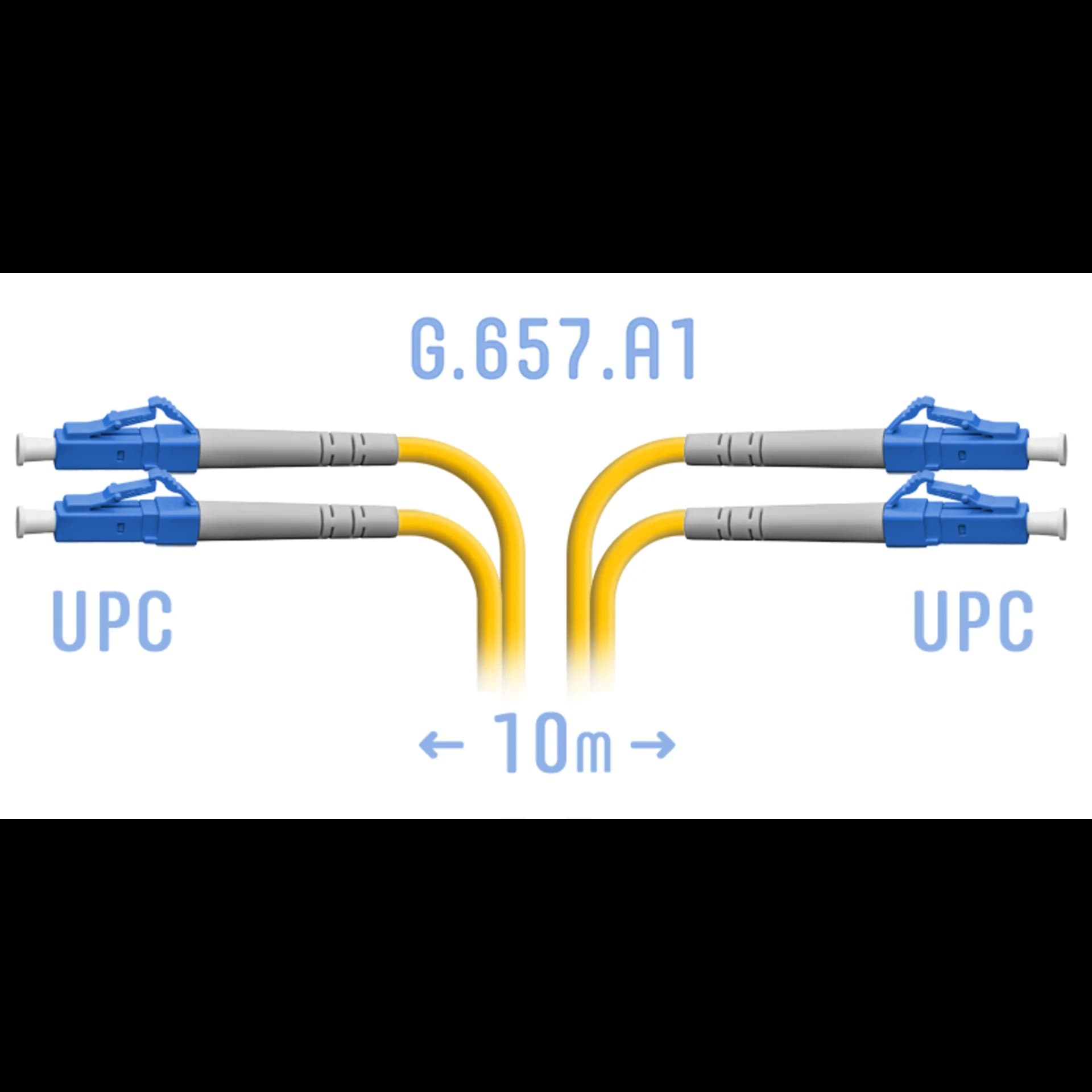 Патчкорд оптический LC/UPC SM G.657.A1 Duplex 10 метров