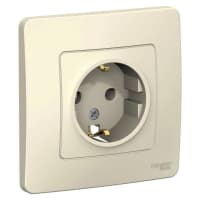Розетка 1-м СП Blanca 16А IP20 250В с заземл. без защ. шторок молоч. SE BLNRS001012 - фото 1