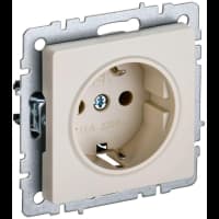 Розетка BRITE РС14-1-0-БрКр 16А с заземл. защ. шторки беж. IEK BR-R14-16-K10 - фото 1