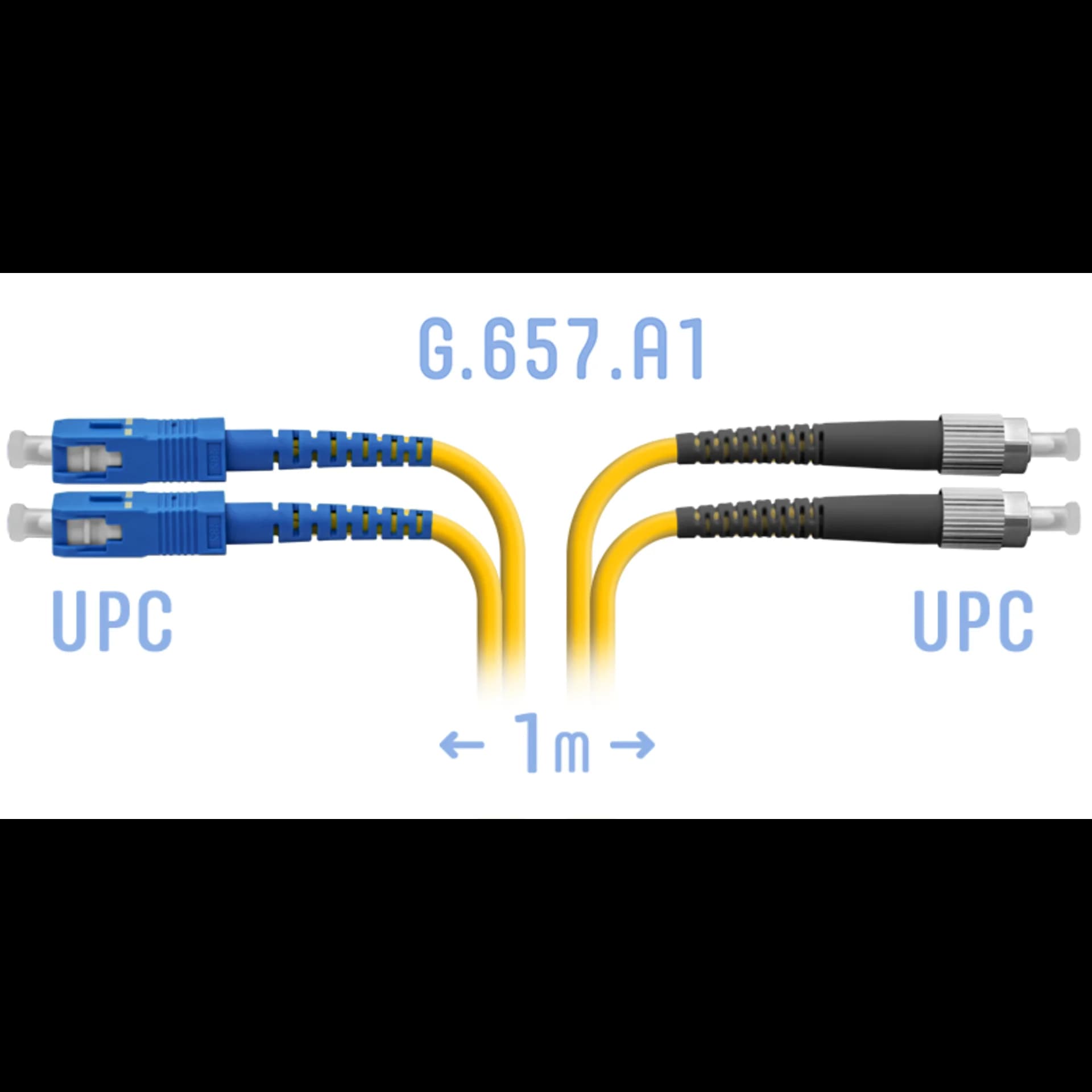 Патчкорд оптический FC/UPC-SC/UPC SM G.657.A1 Duplex 1 метр