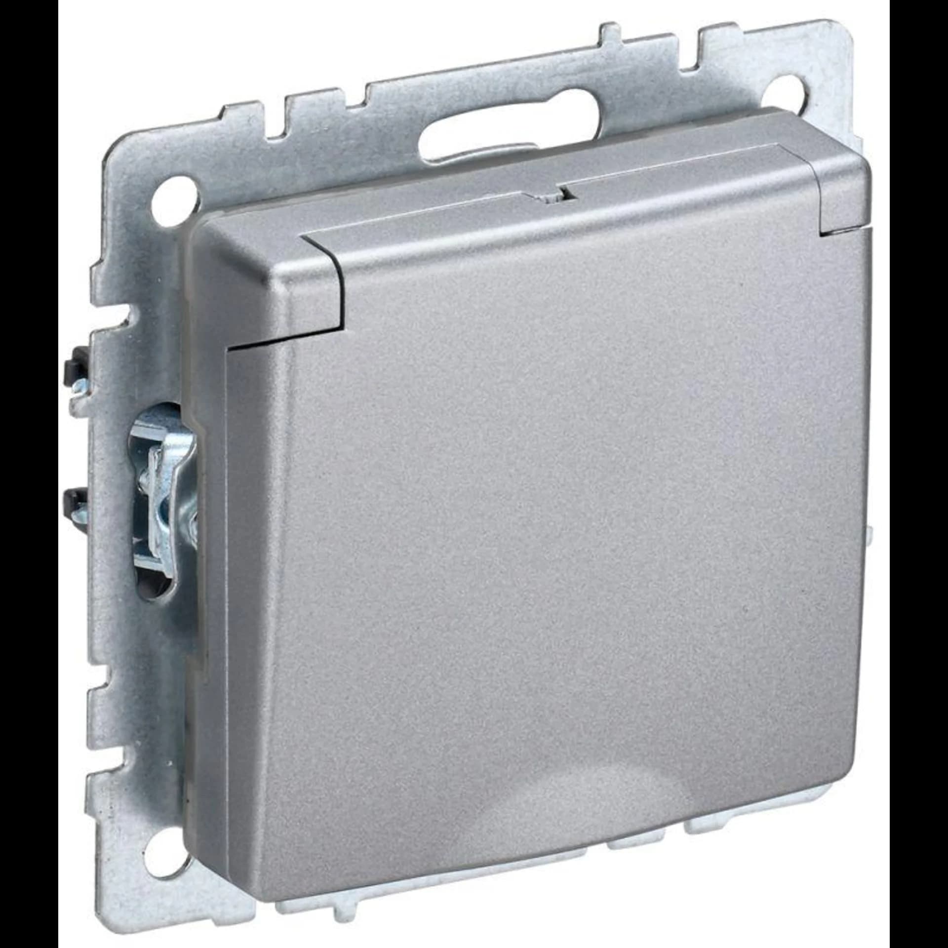 Розетка BRITE РСбш10-3-БрА 16А IP20 с заземл. защ. шторки с крышкой алюм. IEK BR-R16-16-K47