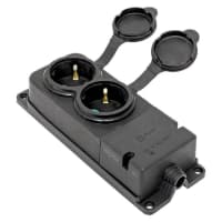 Розетка 2-м 16А IP44 2P+PE 230В с защ. крышками каучук PROxima EKF RPS-018-16-230-44-r - фото 3