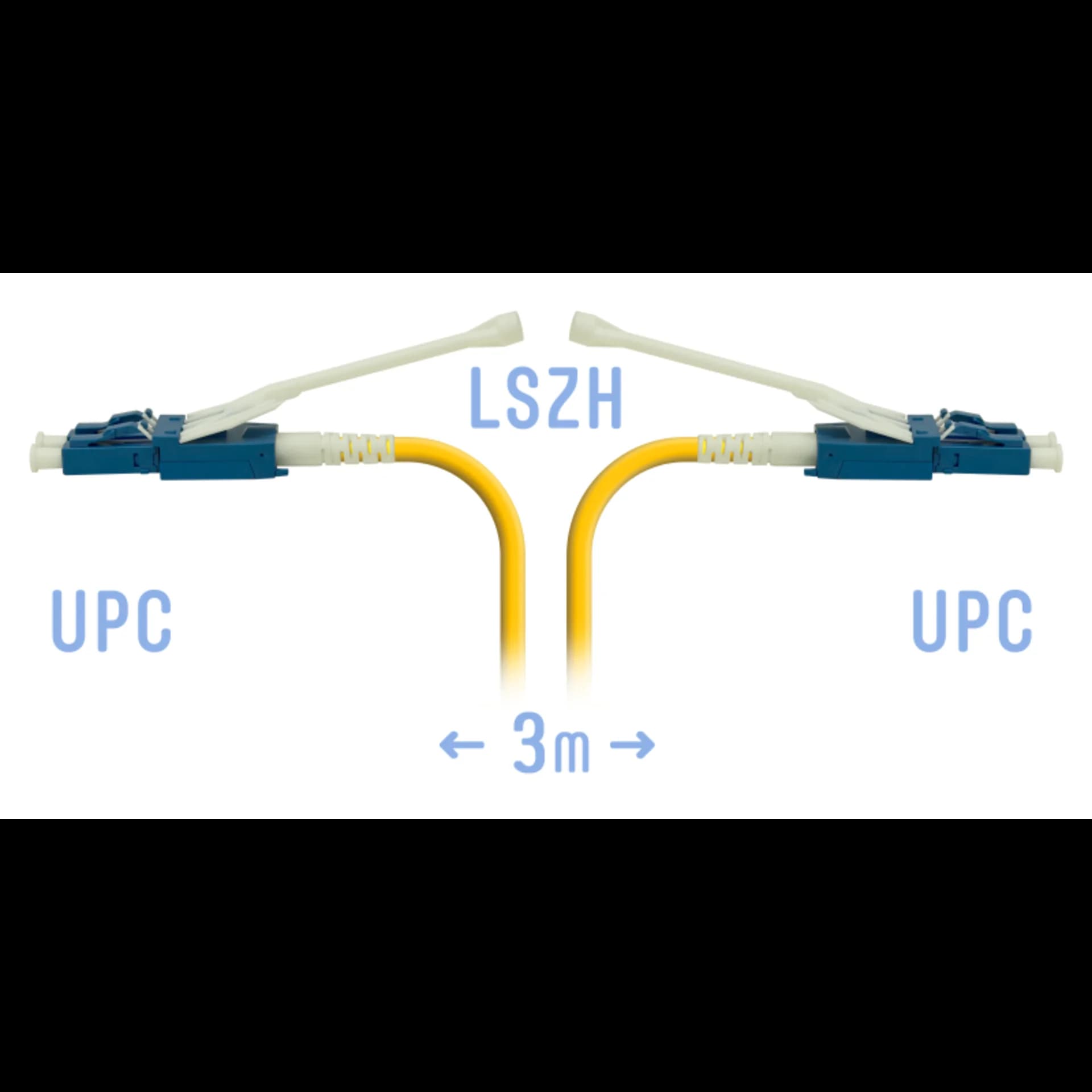 Патчкорд оптический LC/UPC SM Duplex (HD) 3 метра, волокно G.657.A1