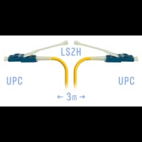 Патчкорд оптический LC/UPC SM Duplex (HD) 3 метра, волокно G.657.A1 - фото 1