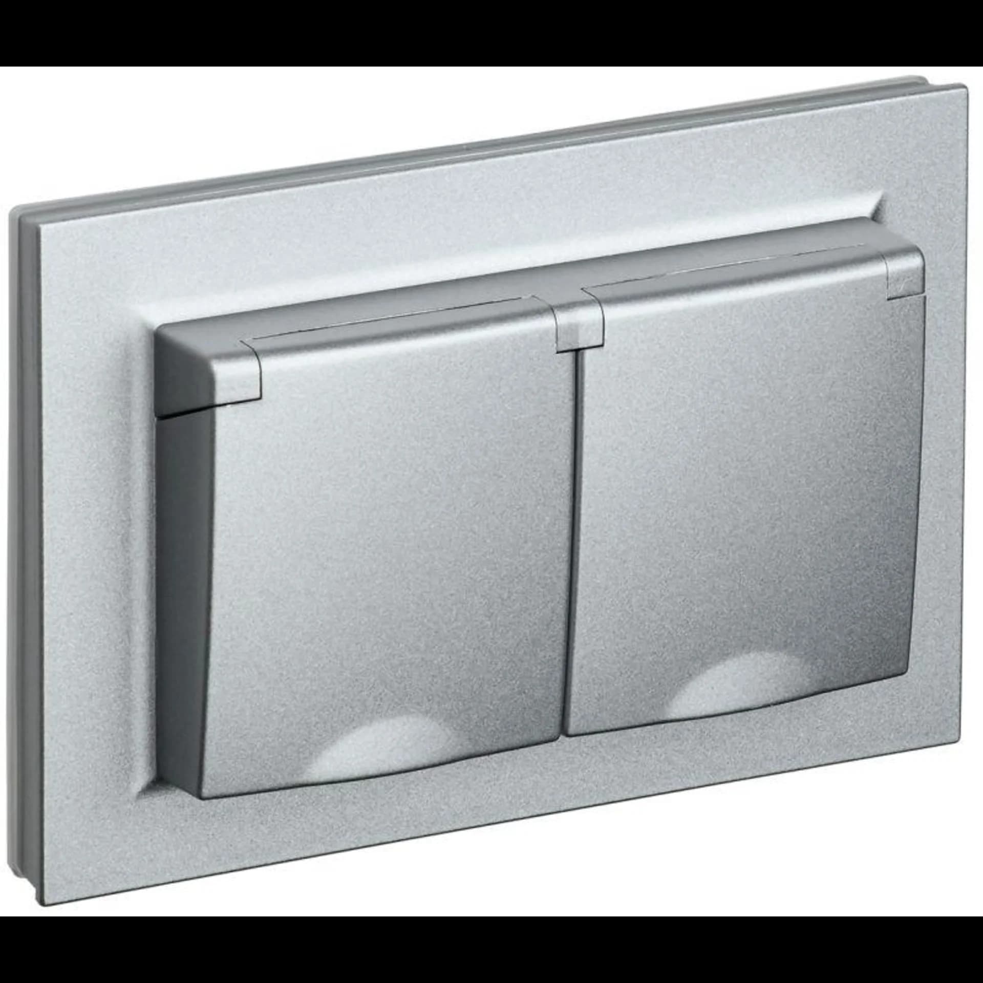 Розетка 2-м СП BRITE РСбш12-3-44-БрА 16А в сборе IP44 с крышкой алюм. IEK BR-R26-16-44-K47-F