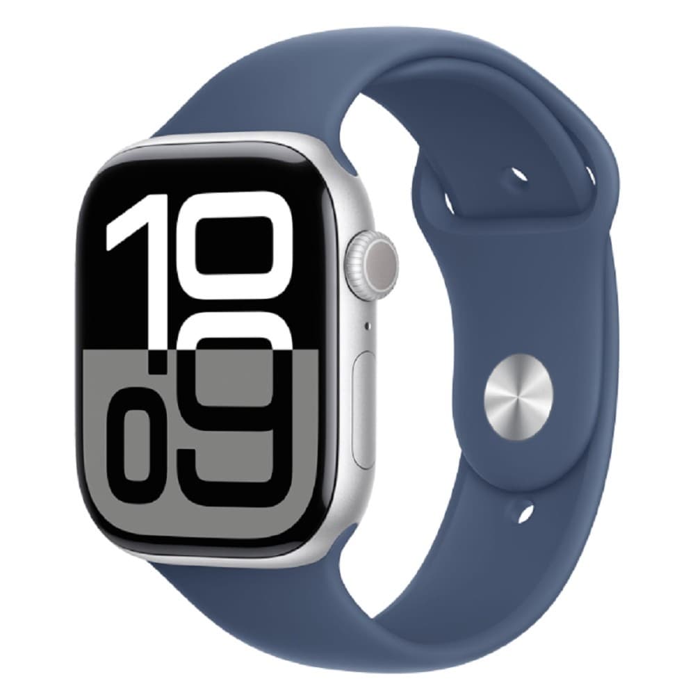 Apple Watch Series 10 42mm Silver Aluminium Case with Denim Sport Band - S/M (MWWA3ZP/A)
