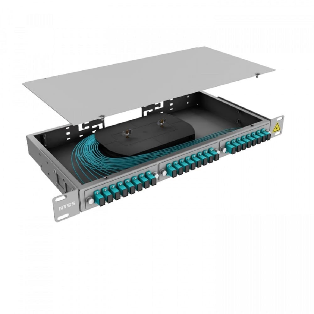 NTSS Кросс 19" NTSS PREMIUM, предсобранный 1U, 8 портов SC/UPC, 50/125 мкм ОМ3, (сплайс, пигтейлы, кдзс, планки, адаптеры) NTSS-RFOB-PM-1U-8-SC/U-503-SP1.5G1A