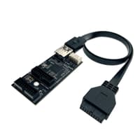 Espada Переходник разветвитель с материнской платы 20 pin на 2 х 20 Pin, чипсет GL3510, доп.питание, USB 3.2 Gen 1 (USB3.0) (EiD202M) - фото 2