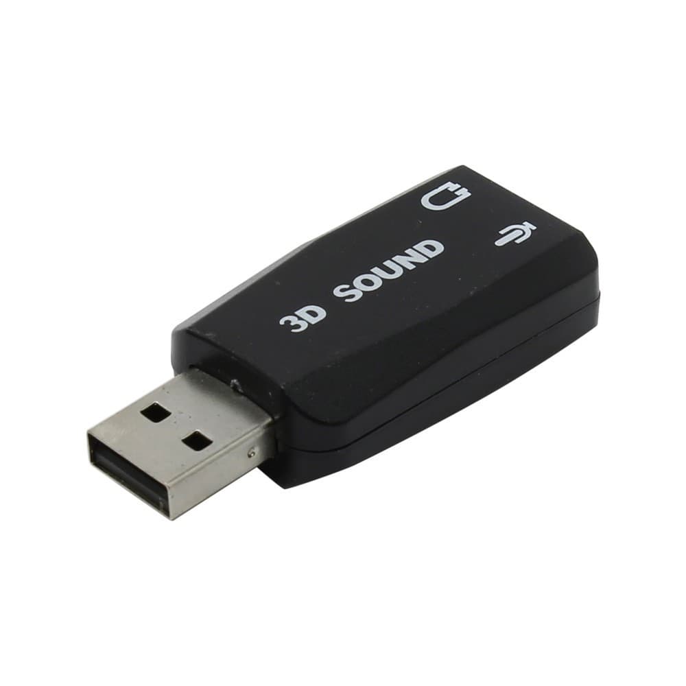 ORIENT Адаптер AU-01N, USB to Audio, 2 x jack 3.5 mm для подключения гарнитуры к порту USB, черный