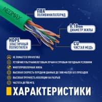 NEOMAX (NM13001-015G) Шнур коммут. UTP 1.5 м, cat.5е, зеленый, многожильный - фото 3