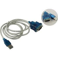 ORIENT Кабель-адаптер USS-112, USB Am to RS232 DB9M (WCH CH340, поддержка Win 8.x/10), длина 1.2м, крепеж разъема - гайки - фото 1