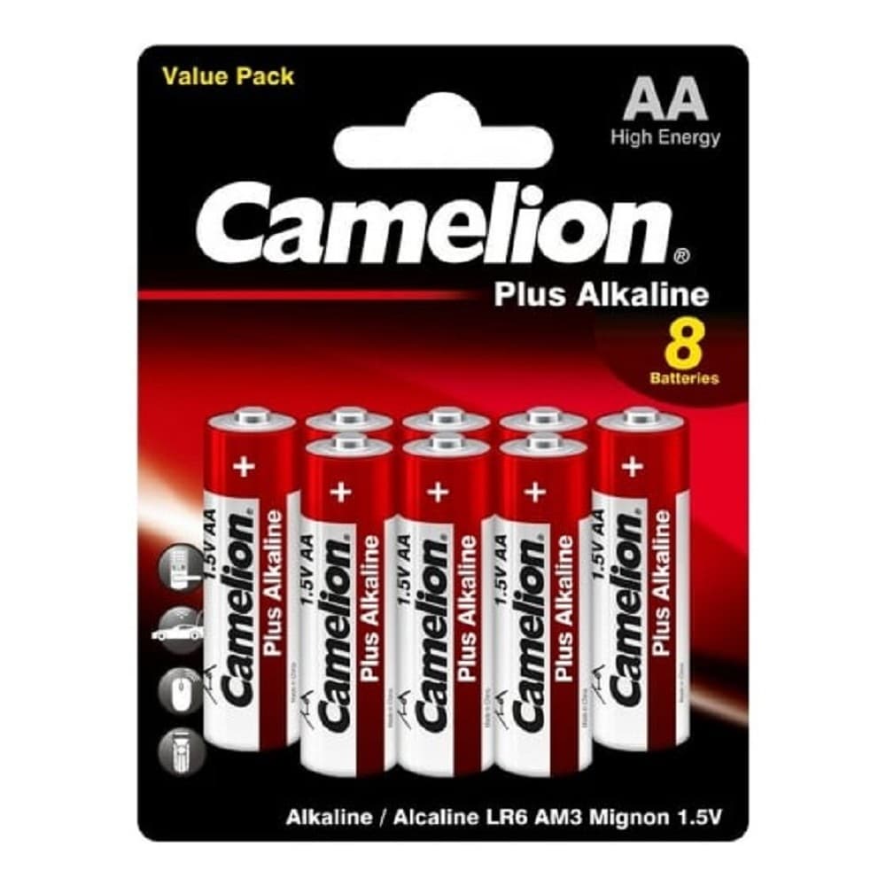 Camelion Plus Alkaline BL8 LR6 (LR6-BP5+3, батарейка,1.5В) (8 шт. в уп-ке)