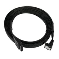Cablexpert Кабель интерфейсный SATA Sata3 7pin / 7pin, 1м, угловой, защелка, оплетка, черный, пакет (CC-SATAM-DATA90-BLBR-100CM) - фото 1