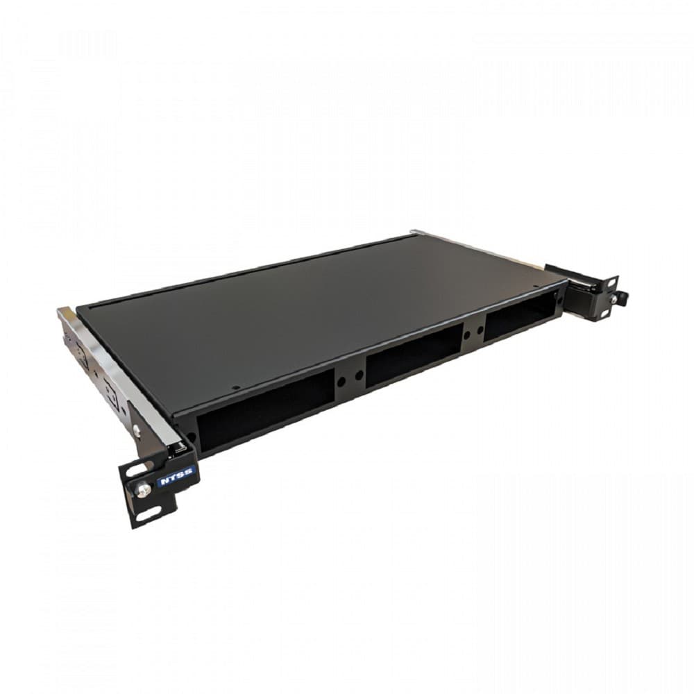NTSS Кросс NTSS оптический выдвижной 19'' укомплектованный 1U, 8 портов FC/UPC, 62.5/125 мкм (планки, сплайс-кассета, пигтейлы, КДЗС, адаптеры) черный RAL 9005 NTSS-RsFOB-1U-8-FC/U-62.5-SP1.5G2AY-BL