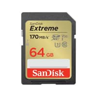 SecureDigital 64GB Sandisk Extreme SDXC Card 170MB/s CL10 V30 UHS-I U3 - фото 1