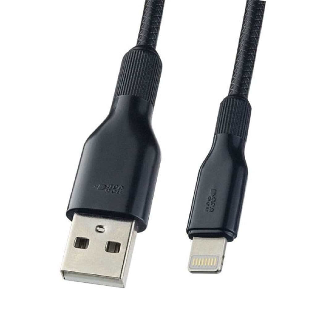 PERFEO Кабель для iPhone, USB - 8 PIN (Lightning), силикон, черный, длина 1 м. (I4318) 