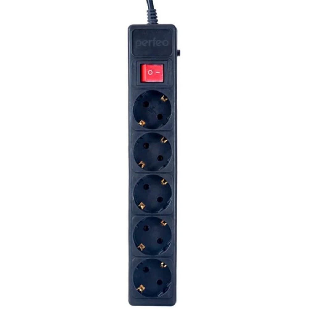 Perfeo Сетевой фильтр "POWER+",PF_A4662 (5,0м, 5 розеток, черный (PF-PP-5/5,0-B))