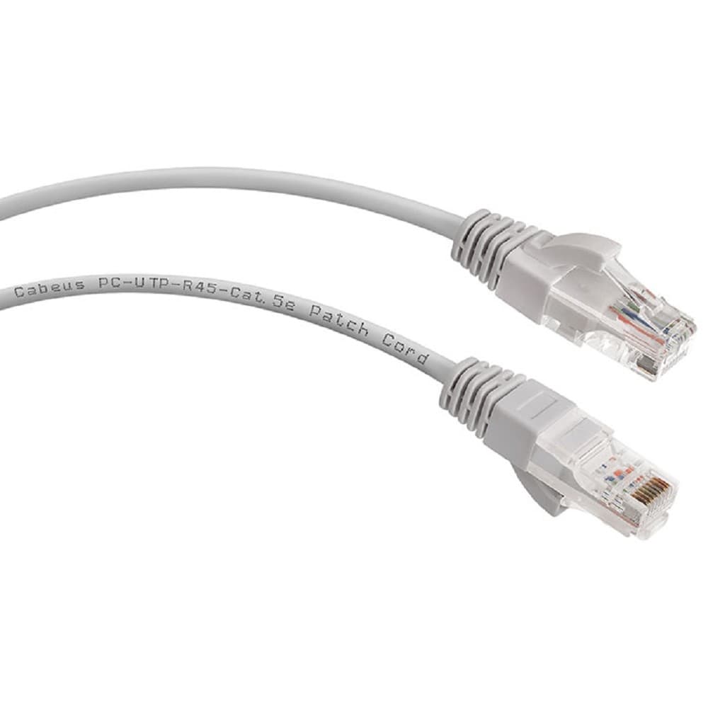 Cabeus PC-UTP-RJ45-Cat.5e-1.5m Патч-корд U/UTP, категория 5е, 2xRJ45/8p8c, неэкранированный, серый, PVC, 1.5м