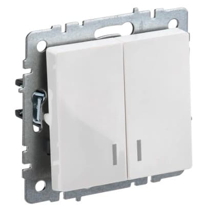 IEK BR-V20-1-10-K01 BRITE Выключ. 2-кл. с инд. 10А ВС10-2-1-БрБ бел. 