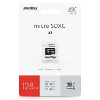Micro SecureDigital 128GB Smartbuy Cl10 U3 (SB128GBSDU3-01) - фото 1