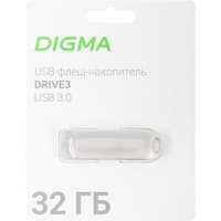 Digma USB Drive 32GB DRIVE3 DGFUM032A30SR USB3.0 серебристый - фото 2