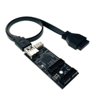 Espada Переходник разветвитель с материнской платы 20 pin на 2 х 20 Pin, чипсет GL3510, доп.питание, USB 3.2 Gen 1 (USB3.0) (EiD202M) - фото 1