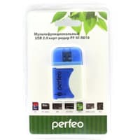 Perfeo Card Reader SD/MMC+Micro SD+MS+M2, (PF-VI-R010 Blue) синий (PF_4257) - фото 3