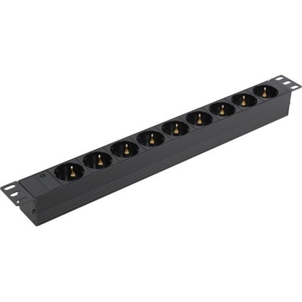 Exegate EX280847RUS Блок розеток ExeGate ServerPro PDU-19H901 Al-9S-C14, 19",1U,алюм, 9Schuko, С14