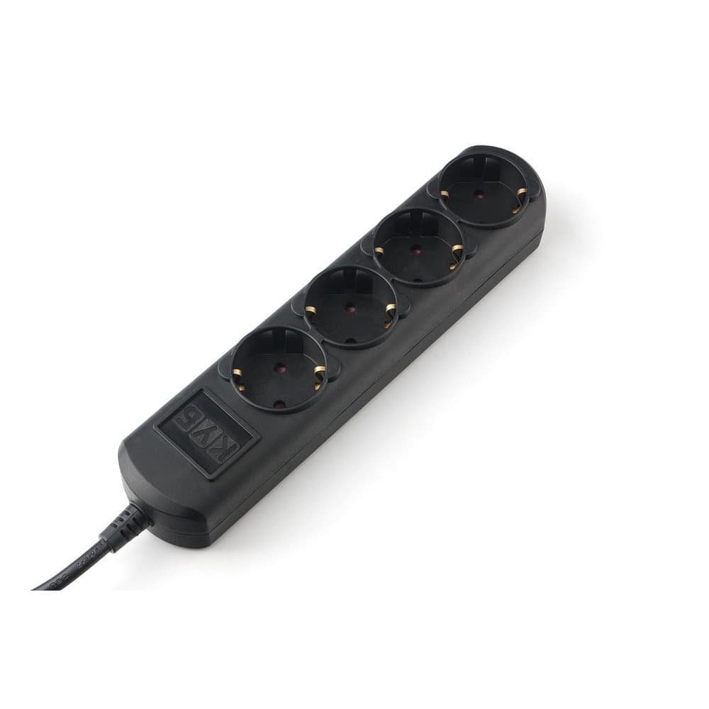 PowerCube Удлинитель (PC-1B-3M) 3.0м, 4 розетки, 10А, без выключателя, черный графит