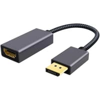Telecom <TA560> Кабель-переходник DP --> HDMI-F 0.2m , серый металлик, оплетка, 4K@60Hz [7958820049156] - фото 3