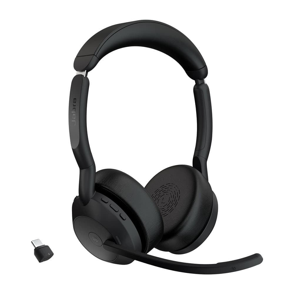 Jabra 25599-999-899 Наушники с микрофоном Jabra Evolve2 55, Link380c MS Stereo черный накладные BT оголовье (25599-999-899)